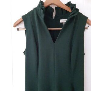 NWOT CALVIN KLEIN Formal Sleeveless Sheath Dress malachite green V-neck SIZE 4
